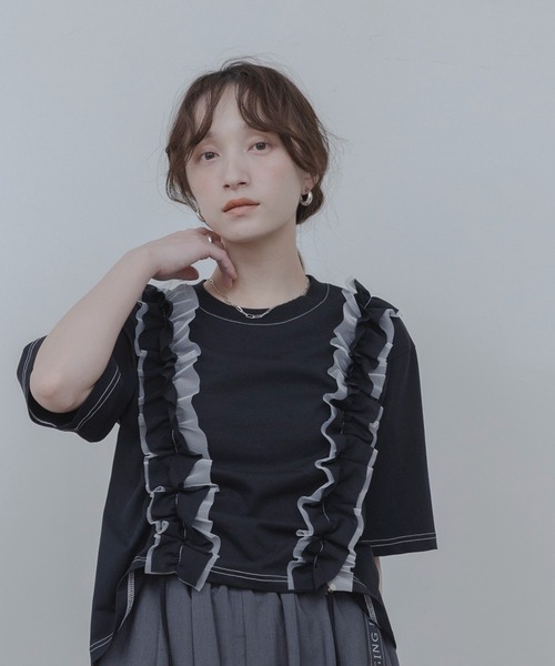 Eimee Law（エイミーロウ） tシャツ ドロストフリルトップス