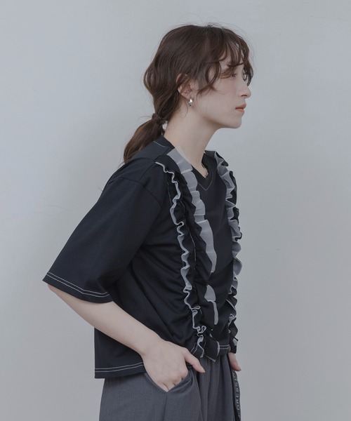Eimee Law（エイミーロウ） tシャツ ドロストフリルトップス