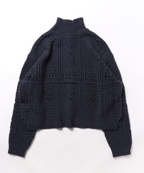 「haupia」 ニットカーディガン MEDIUM ネイビー レディース_画像2