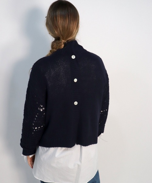 「haupia」 ニットカーディガン MEDIUM ネイビー レディース_画像7