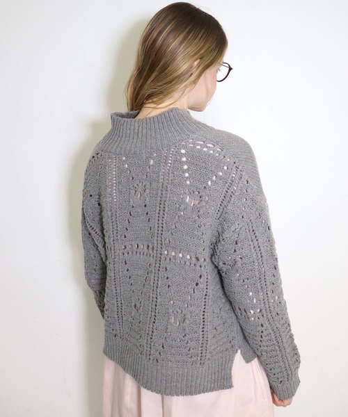 「haupia」 ニットカーディガン MEDIUM ネイビー レディース_画像9