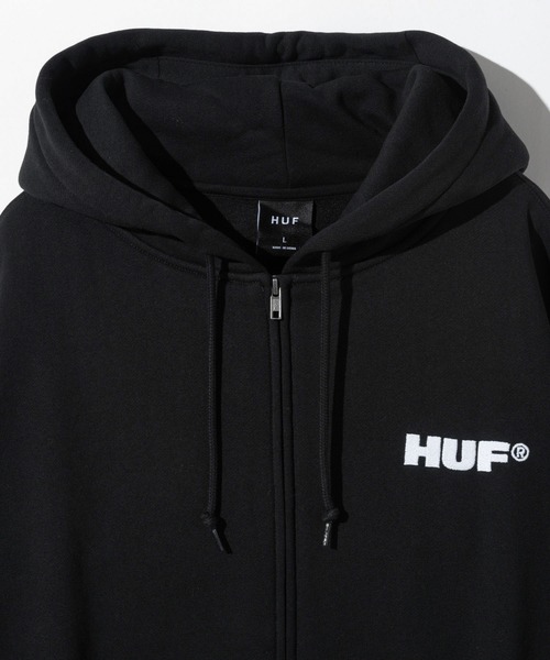 HUF ダークグレー ジップアップパーカー HUF（ハフ） ジップアップパーカー SMALL グレー メンズ : ZOZOTOWN