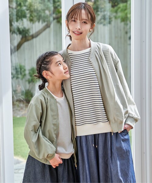キッズ・ファミリー Apia0245 ikka（イッカ） ブルゾン アウター 「親子コーデ」シアーリブブルゾン