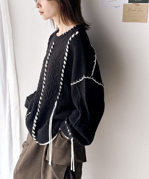 「classicalelf」 長袖ニット LARGE モカ レディース_画像2