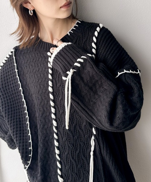 「classicalelf」 長袖ニット LARGE モカ レディース_画像3