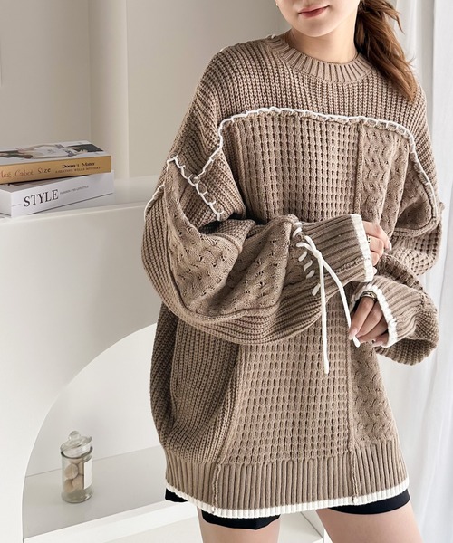「classicalelf」 長袖ニット LARGE モカ レディース_画像7