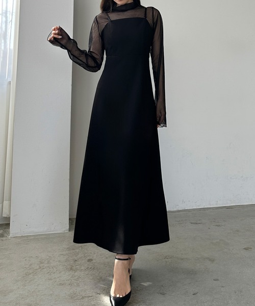 「Louere」 キャミソールワンピース X-LARGE ブラウン レディース_画像2