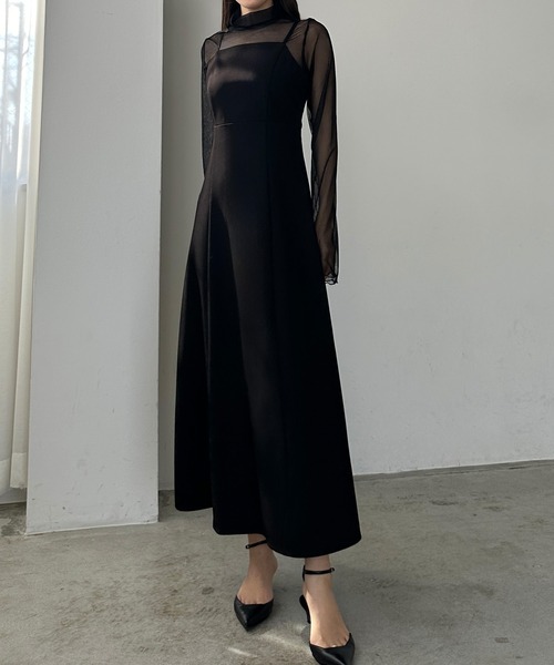 「Louere」 キャミソールワンピース X-LARGE ブラウン レディース_画像3