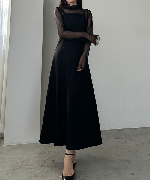 「Louere」 キャミソールワンピース X-LARGE ブラウン レディース_画像4