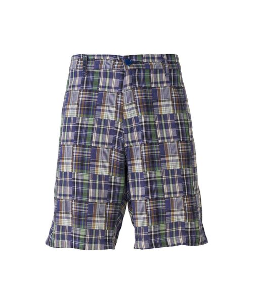 パンツ ダブルガーゼチェックショーツ メンズの画像
