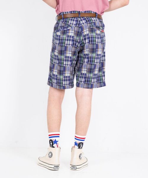 パンツ ダブルガーゼチェックショーツ メンズの画像