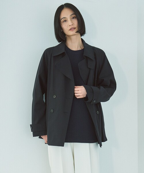 「UNFILO」 トレンチコート LARGE ブラック レディース_画像6