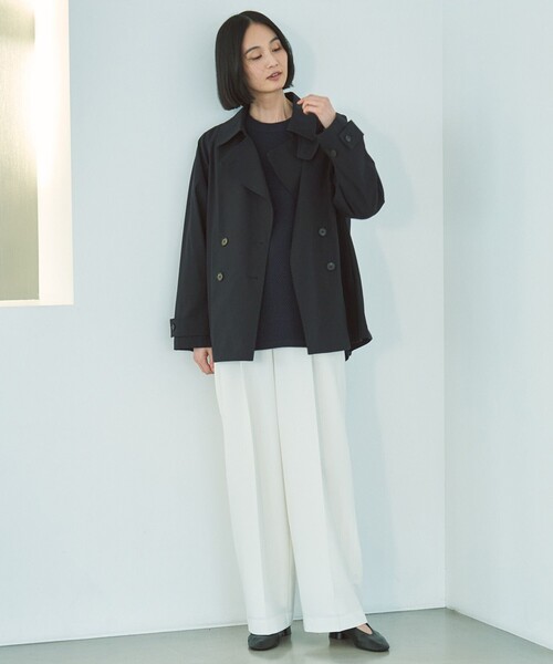 「UNFILO」 トレンチコート LARGE ブラック レディース_画像7