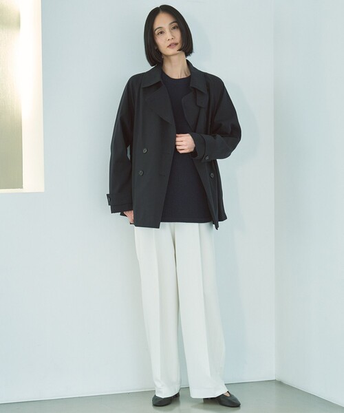 「UNFILO」 トレンチコート LARGE ブラック レディース_画像8