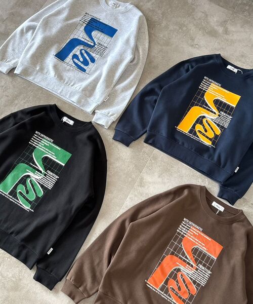 「FFEIN」 スウェットカットソー MEDIUM ブラウン メンズ_画像2