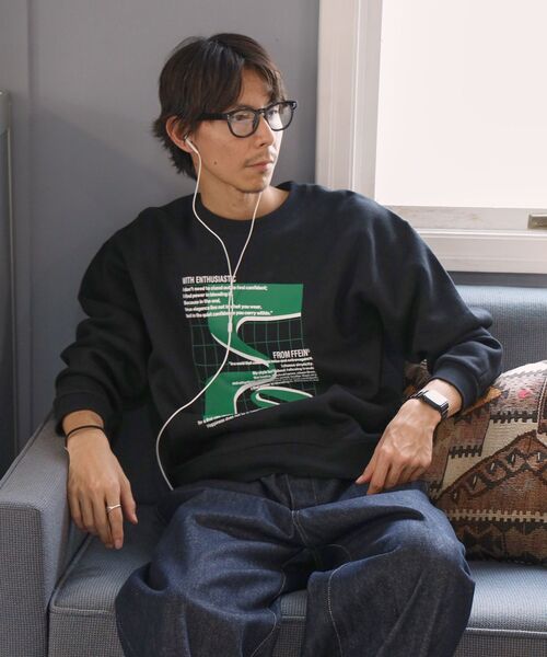 「FFEIN」 スウェットカットソー MEDIUM ブラウン メンズ_画像3