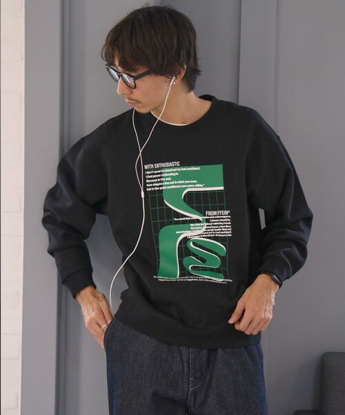 「FFEIN」 スウェットカットソー MEDIUM ブラウン メンズ_画像5