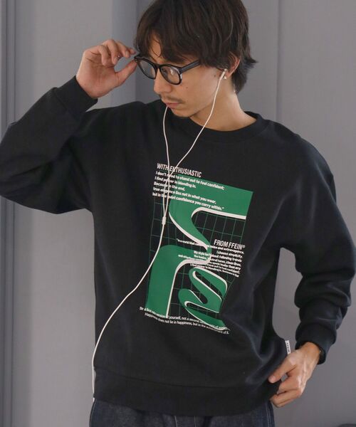「FFEIN」 スウェットカットソー MEDIUM ブラウン メンズ_画像6
