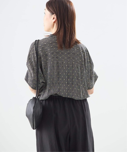 ブラウス シャツ 「追加」DEVEAUX GOLDラメモノトーンシャツ レディースの画像