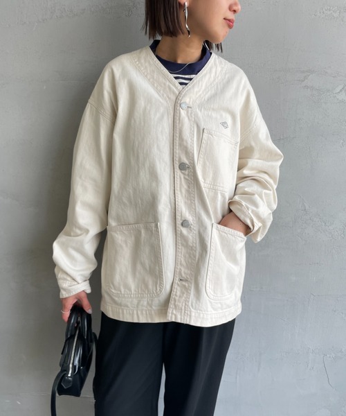 DANTON ノーカラージャケット Danton（ダントン） ノーカラージャケット 40 アイボリー レディース