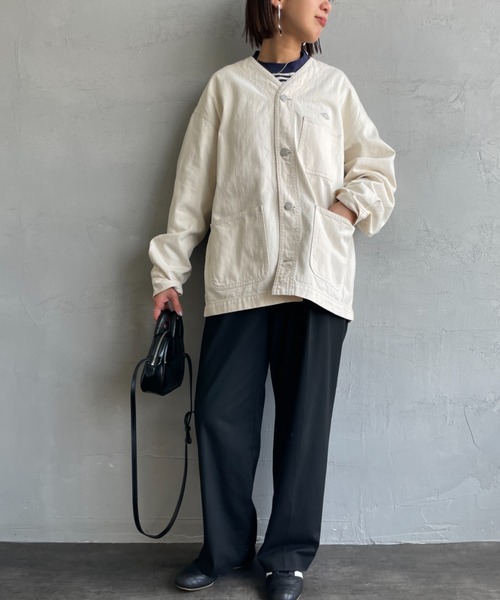 DANTON ノーカラージャケット Danton（ダントン） ノーカラージャケット 40 アイボリー レディース