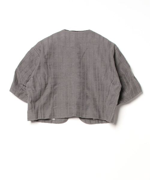 「SI-HIRAI」 ノーカラージャケット 38 グレー レディース_画像2