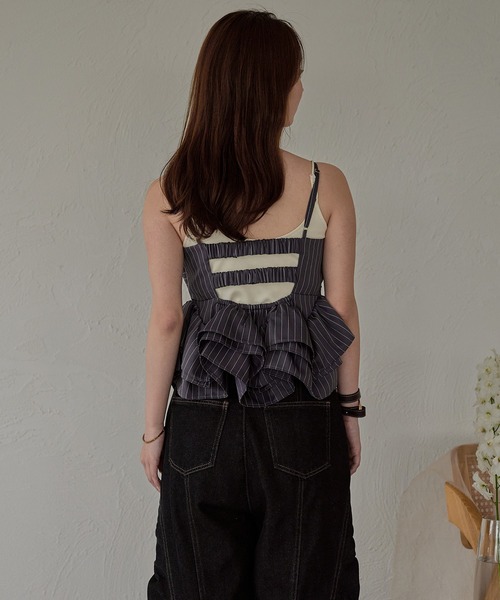 mideal（マイディール） キャミソール ribbon frill peplum bustier