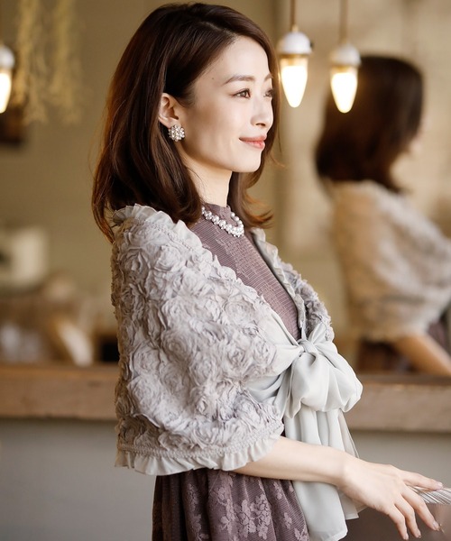 「PourVous」 ノースリーブワンピース M ブルーグレー レディース_画像5