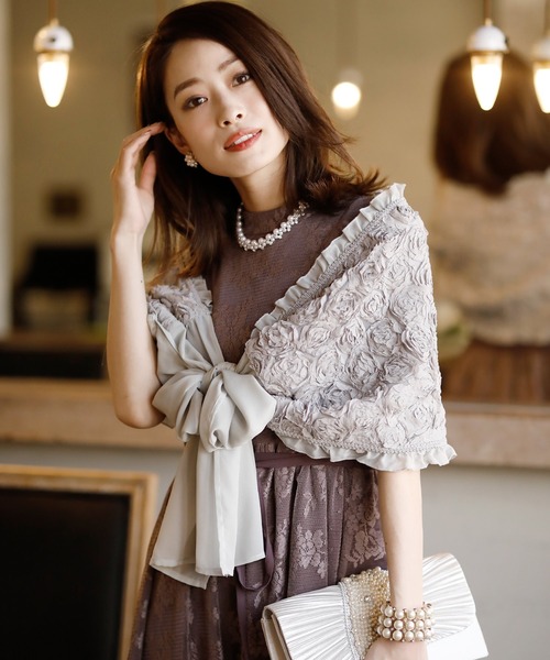 「PourVous」 ノースリーブワンピース M ブルーグレー レディース_画像8