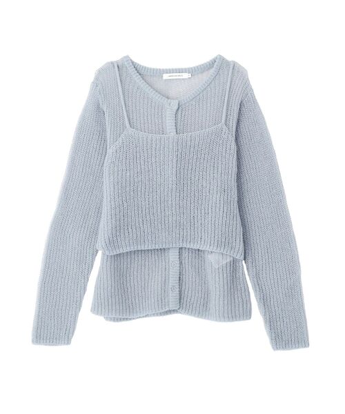 「AMERICAN HOLIC」 ニットアンサンブル L サックスブルー レディース_画像4