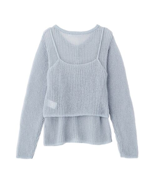 「AMERICAN HOLIC」 ニットアンサンブル L サックスブルー レディース_画像5