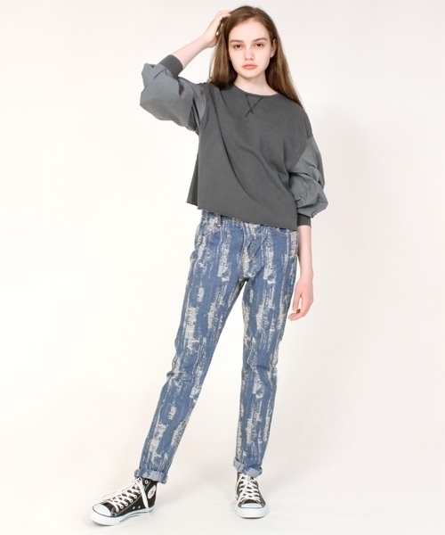 RNA ジーンズ デニム デニムパンツ R3317 クラッシュスリムストレート  