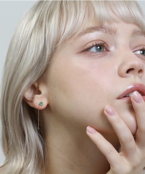 cui-cui（キュイキュイ） ピアス 天然石チャーム ピアス | K10YG
