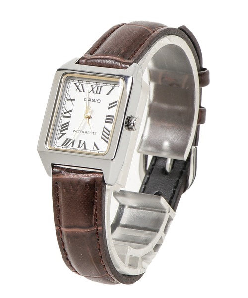 チープカシオ 腕時計 CASIO（カシオ)クラシック スクエア　レザー レディース メンズの画像