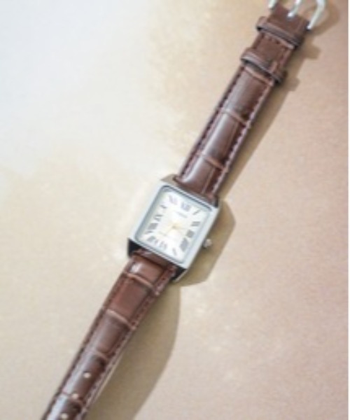 チープカシオ 腕時計 CASIO（カシオ)クラシック スクエア　レザー レディース メンズの画像
