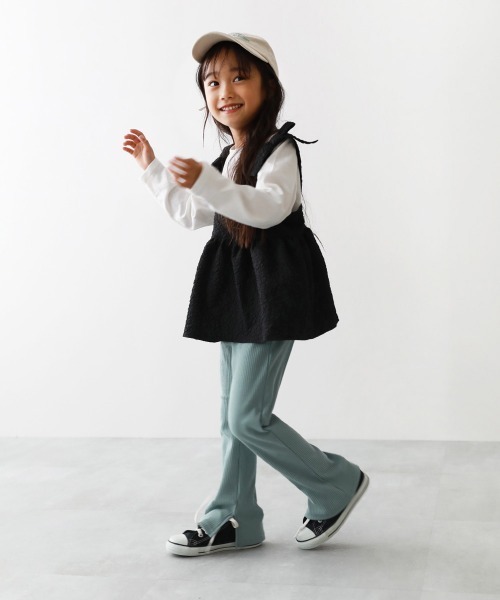 devirock（デビロック） パンツ すらっと脚長 リブフレアパンツ キッズ