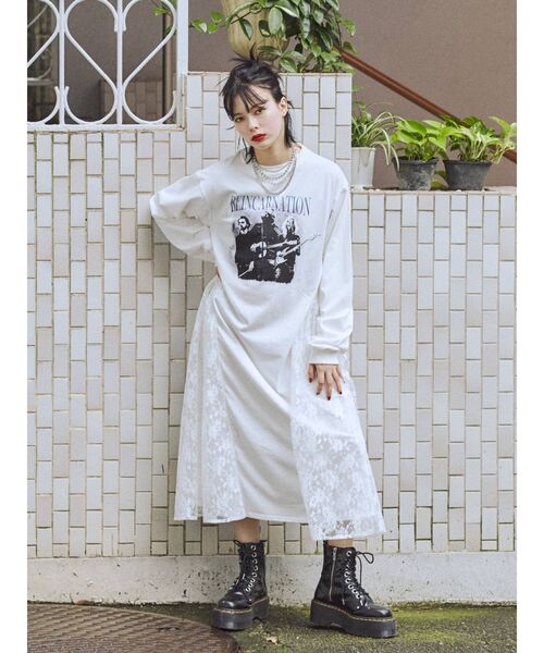 jouetie（ジュエティ） ワンピース レースドッキングロンTワンピース