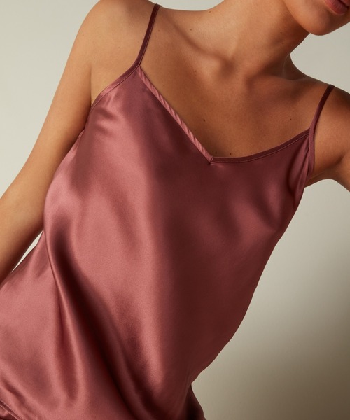 Intimissimi インナーシャツ 肌着 シルクサテン Vネック