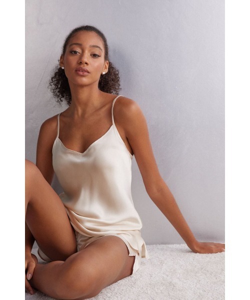 ◎【新品未使用】 シルク キャミソール＆パンツS intimissimi セール】レース＆シルク キャミソール トップ（インナーウェア