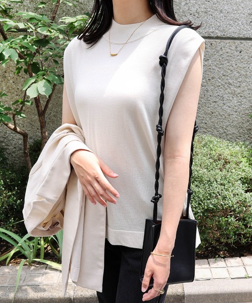 andme（アンドミー） ニット セーター ハイネックノースリーブニット