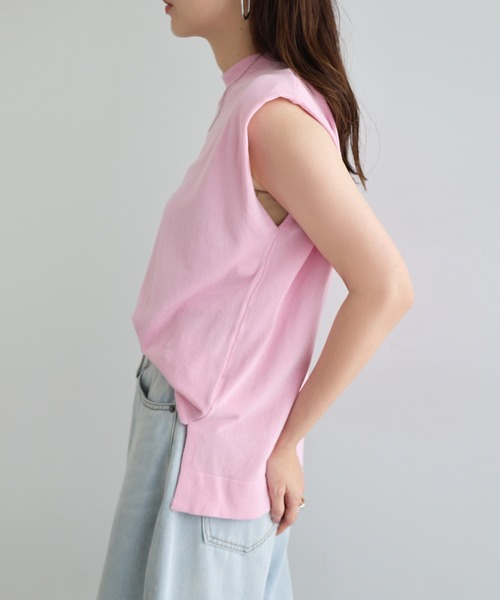 【極美品】andmaryアンドマリー　ボニーニットトップス　ノースリ　ハイネック ANDMARY】Bonnie knit tops