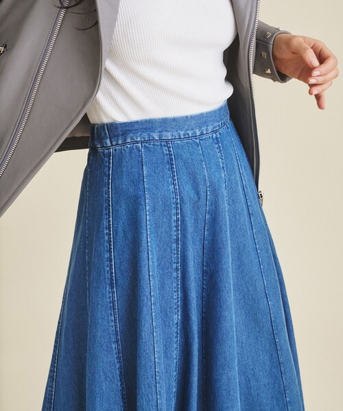GRACE CLASS スカート 「オンライン限定」フレア切替マキシスカート