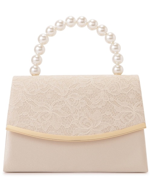 Lace Ladies クラッチバッグ パーティーバッグ パールハンドル