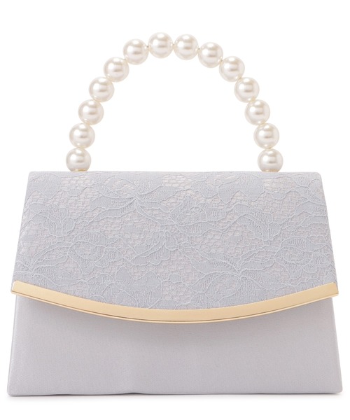 Lace Ladies クラッチバッグ パーティーバッグ パールハンドル