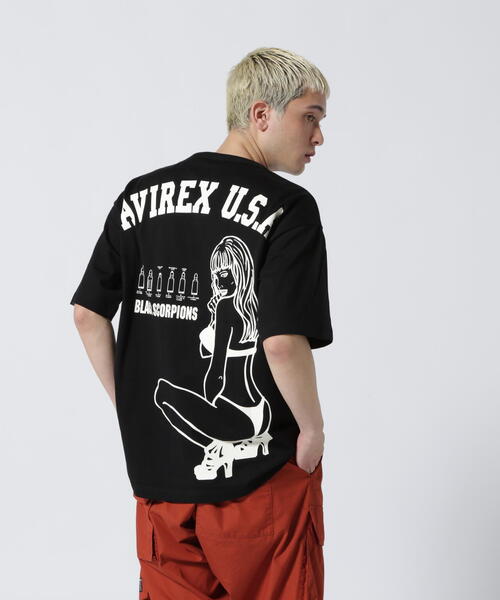 AVIREX tシャツ 「WEB＆DEP限定」BLACK SCORPIONS S/S T-SHIRT