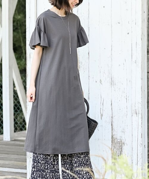 r・p・s ワンピース 冷感カノコフリル袖カットワンピース