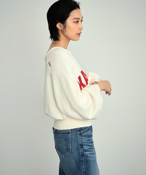 トレーナー スウェット 「クロップド」「親子」ラグラン 前後２WAY パフスリーブ スエット レディース Lee トレーナー スウェット 「クロップド」「親子」ラグラン