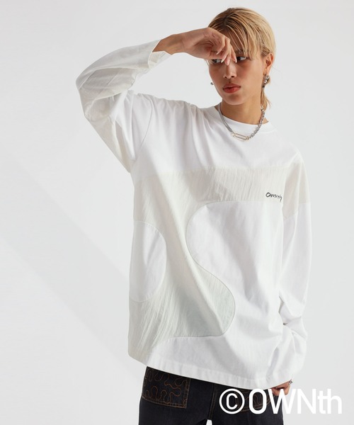 tシャツ ウェーブラインドッキングロンT レディース メンズ