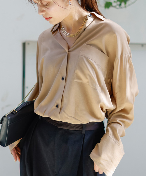 ブラウス シャツ レーヨンとろみシャツ レディース Rouge vif ブラウス シャツ レーヨンとろみシャツ レディース