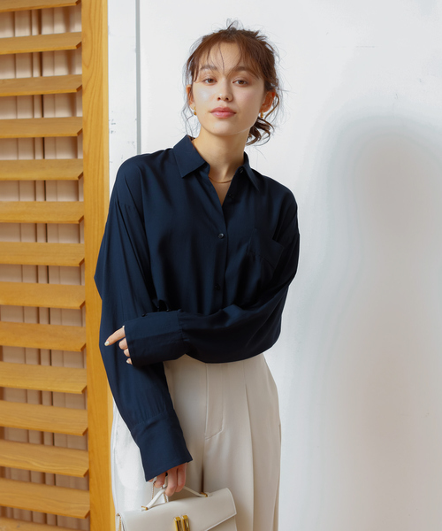 Rouge vif（ルージュ ヴィフ） ブラウス シャツ レーヨンとろみシャツ